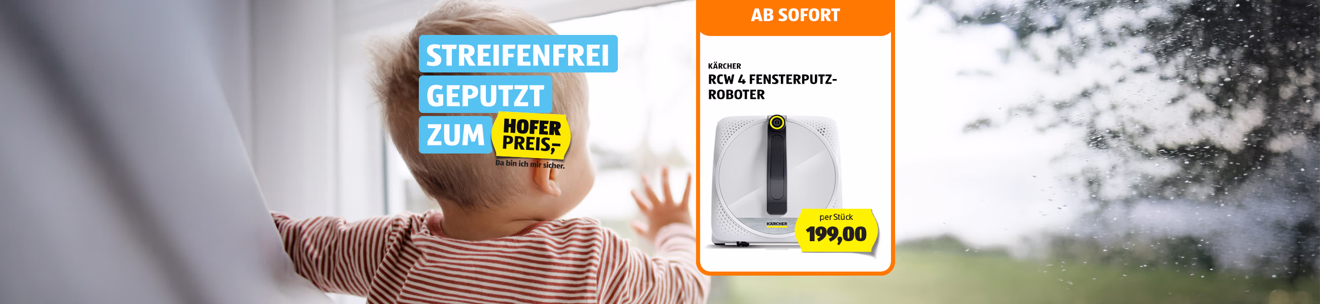 Streifenfreie Fenster zum HOFER Preis